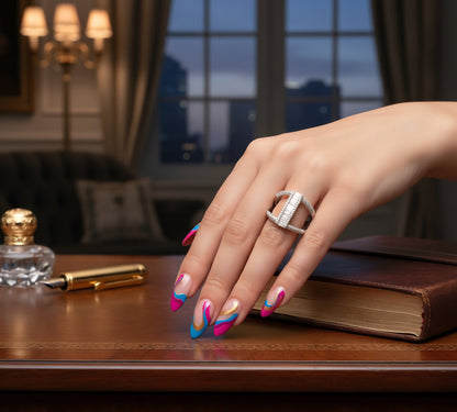 Baguette Luxe Double-Band Ring – 925 Sterling Silver