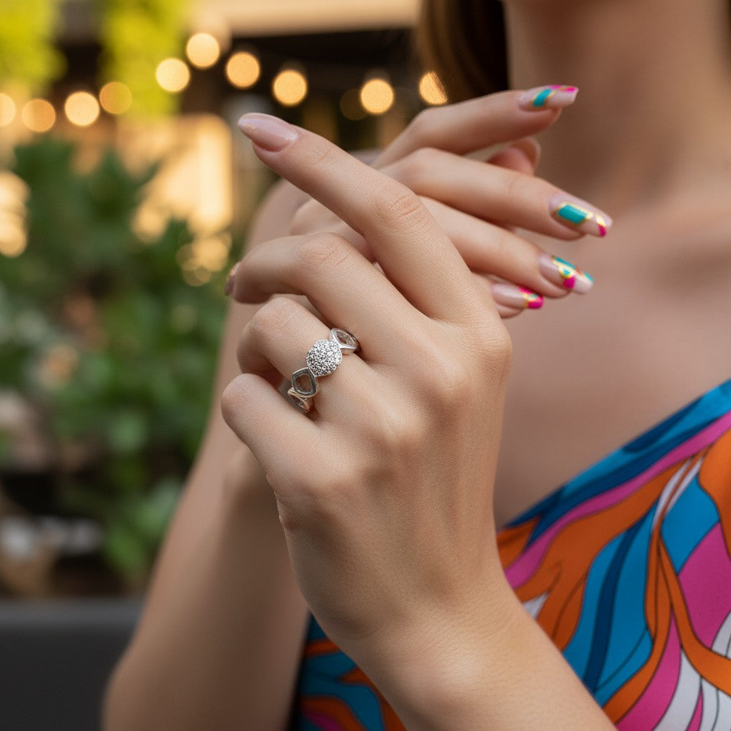 "Infinity Hearts Band" – 925 Silver Sparkle Heart Ring