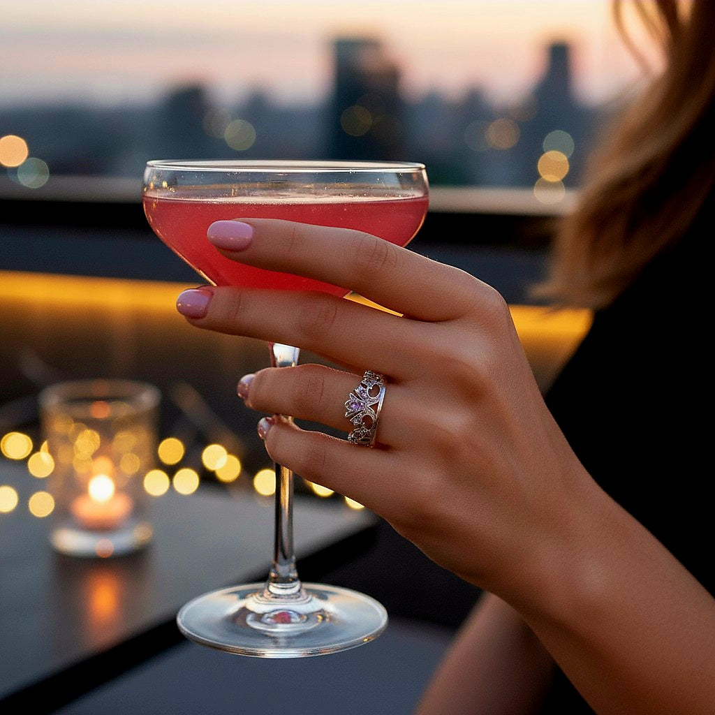 “Princess Tiara Crown Ring" – 925 Silver & Lavender Gemstone Royal Cut