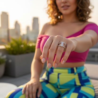 Baguette Luxe Double-Band Ring – 925 Sterling Silver