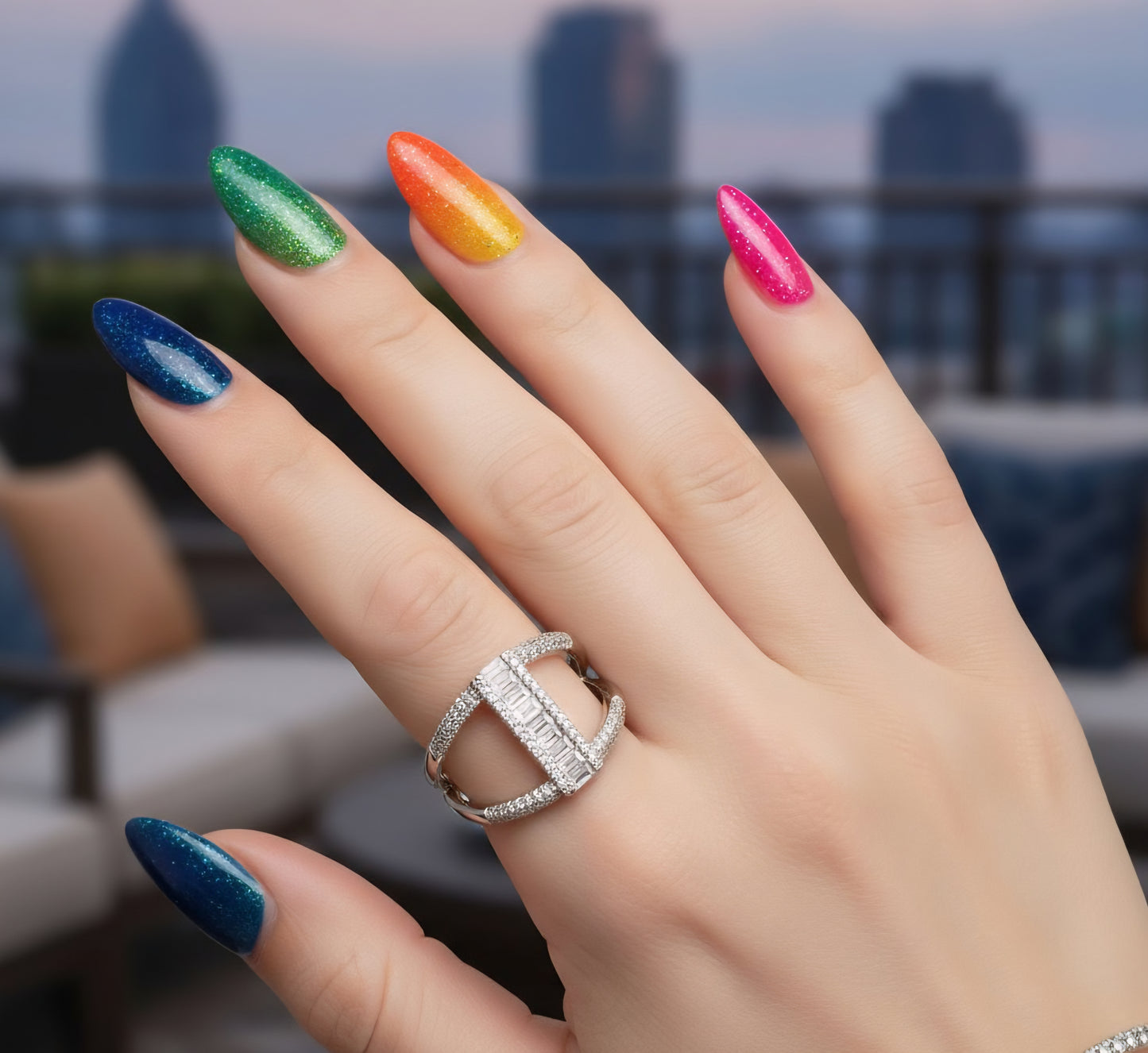 Baguette Luxe Double-Band Ring – 925 Sterling Silver