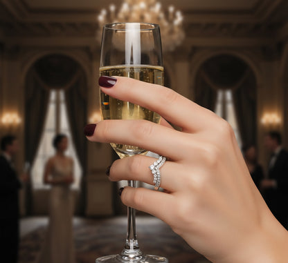 “Celestial V-Crown Band" – 925 Sterling Silver