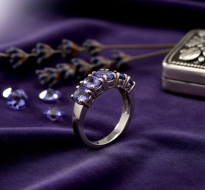 "Violet Aura Eternity Band" – 925 Silver Luxe Gemstone Row