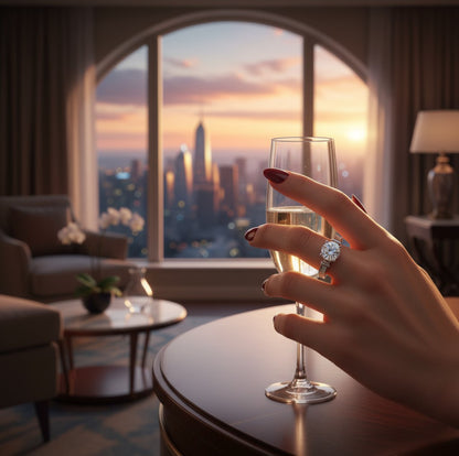 "Radiance"  Round-Cut Engagement Ring – 925 Sterling Silver