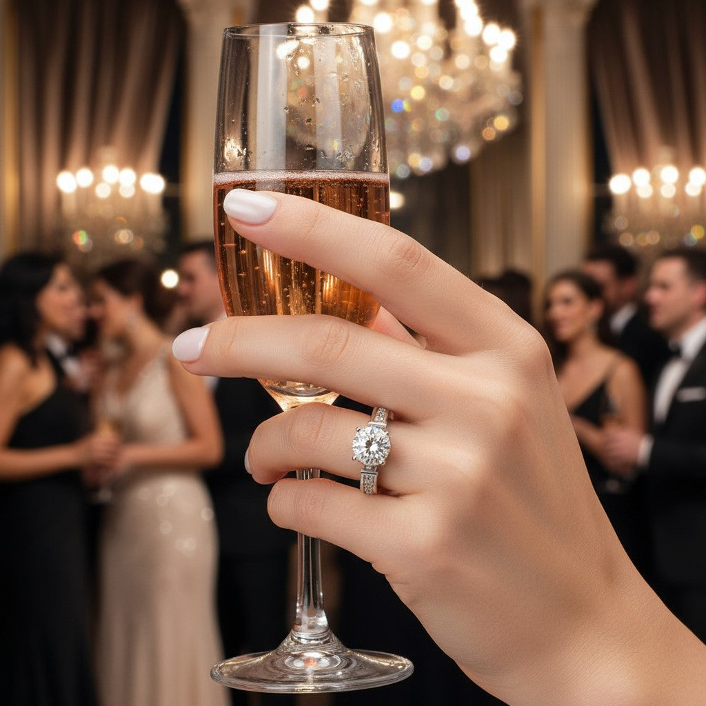 "Radiance"  Round-Cut Engagement Ring – 925 Sterling Silver