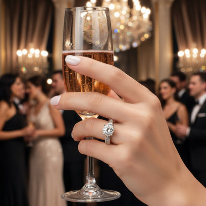 "Radiance"  Round-Cut Engagement Ring – 925 Sterling Silver