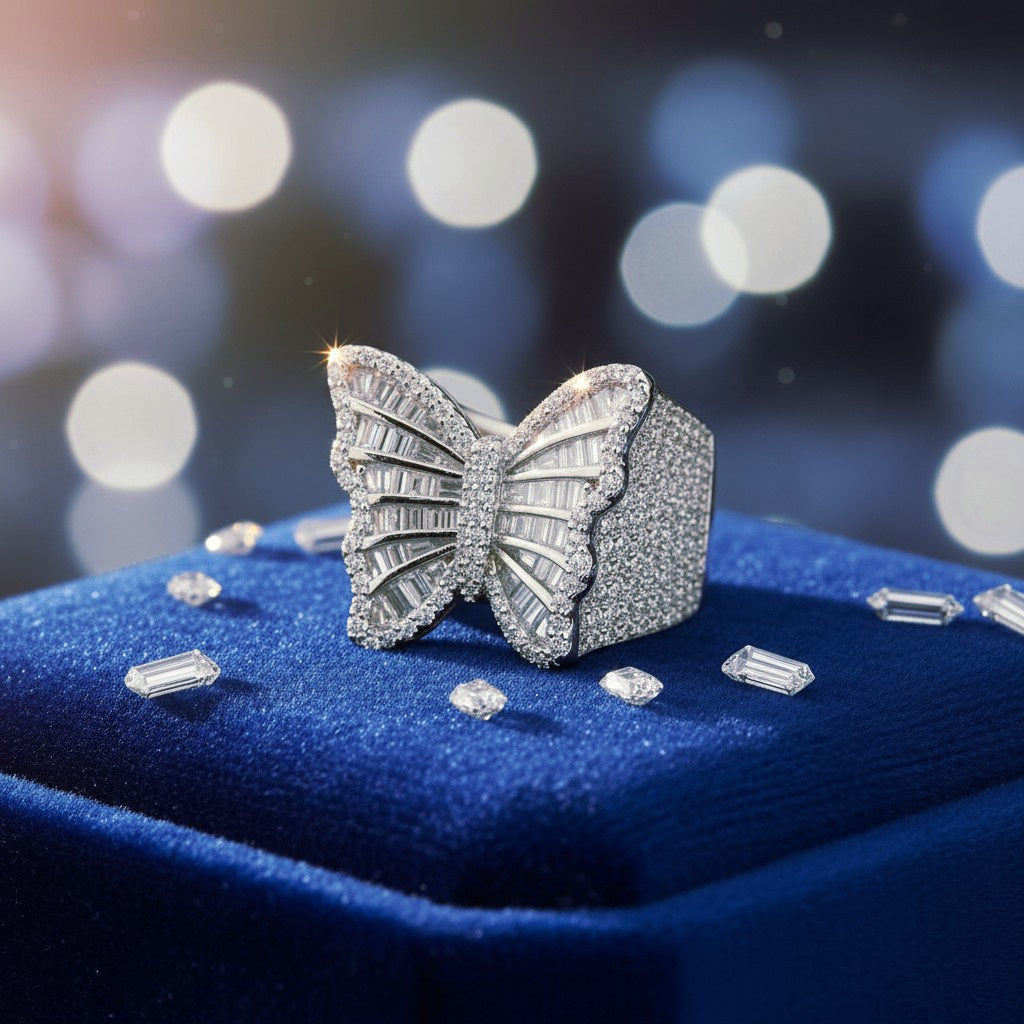 Magical Glow Butterfly Ring – 925 Sterling Silver Ultra-Luxury Sparkle Burst