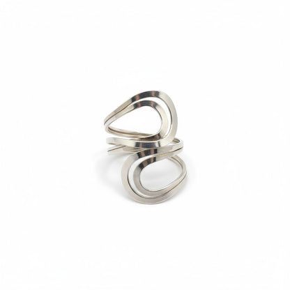 Nova Wave Sculptural Ring - 925 Sterling Silver