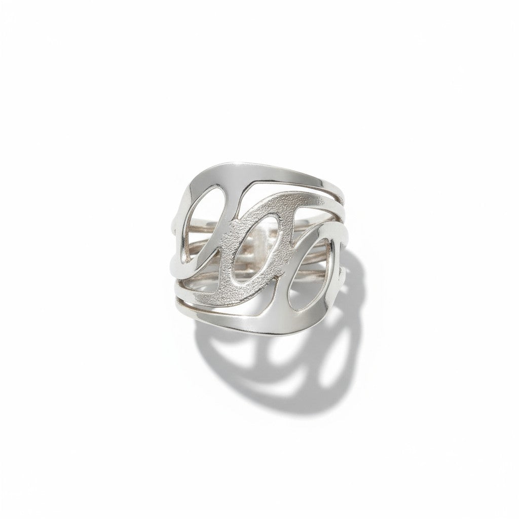 Modern Wave Cutout Ring – 925 Sterling Silver