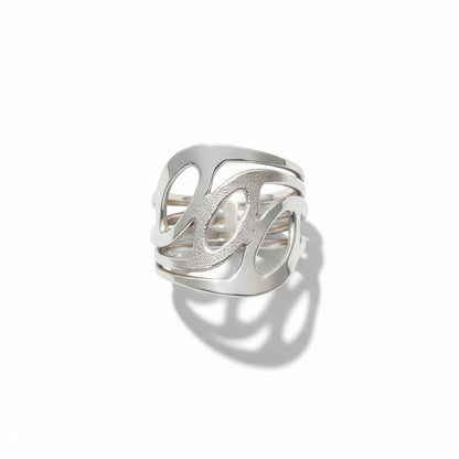 Modern Wave Cutout Ring – 925 Sterling Silver