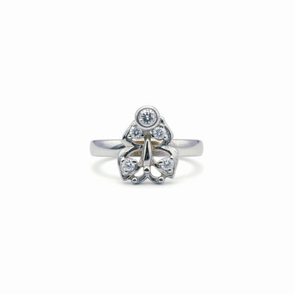 "Celestial Petal Stone"-Burst Ring – Sculpted 925 Silver