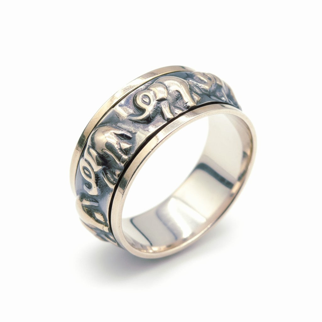 "Guardian Elephant Band" – Strength & Luck 925 Silver Ring by Illuzion Jewelry