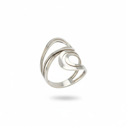 Nova Wave Sculptural Ring - 925 Sterling Silver