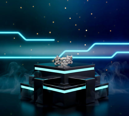 “Blooming Garden Band" – 925 Silver Floral Sparkle Ring