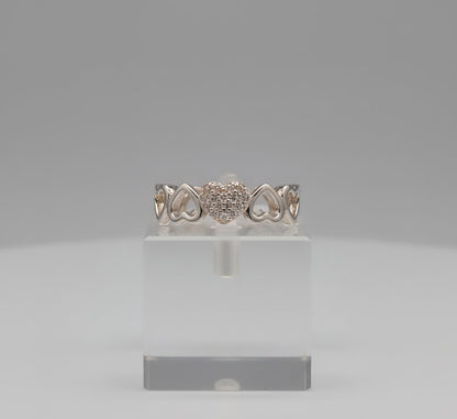 "Infinity Hearts Band" – 925 Silver Sparkle Heart Ring