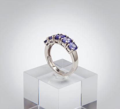 "Violet Aura Eternity Band" – 925 Silver Luxe Gemstone Row