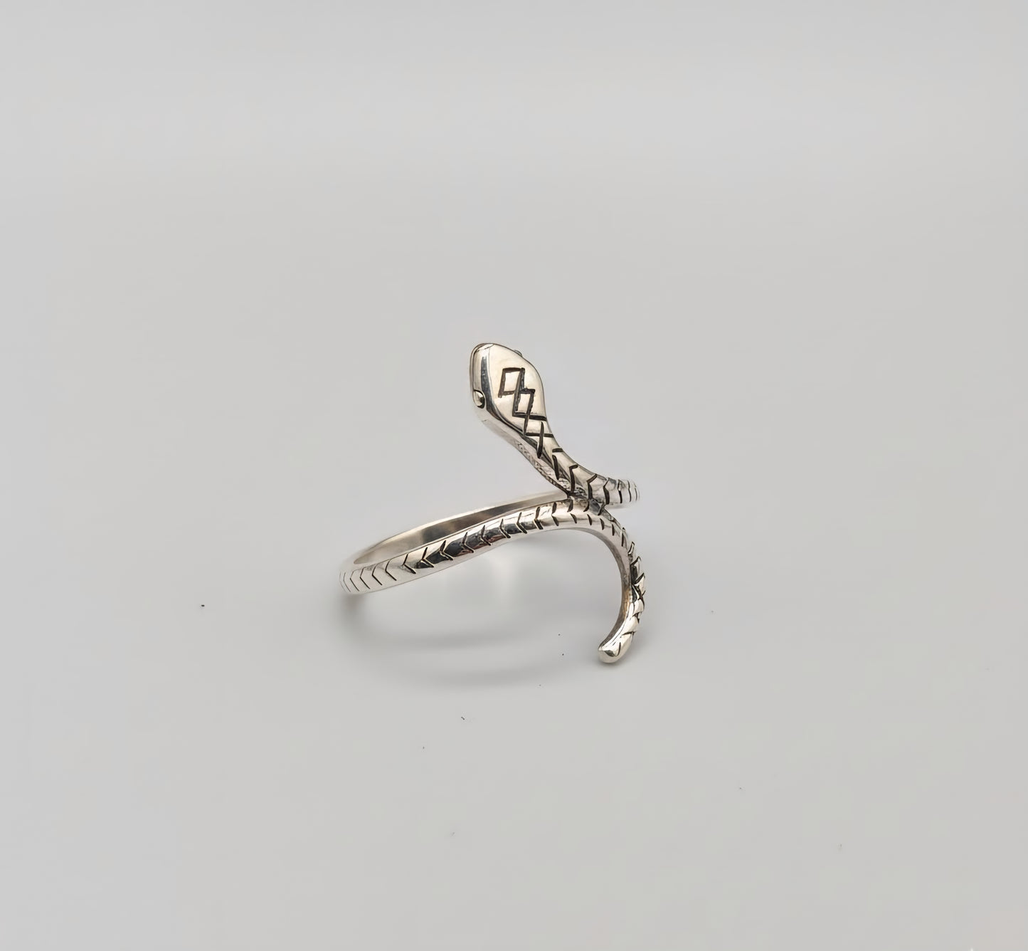 Luna Serpent Snake Ring – 925 Silver Adjustable Wrap Ring
