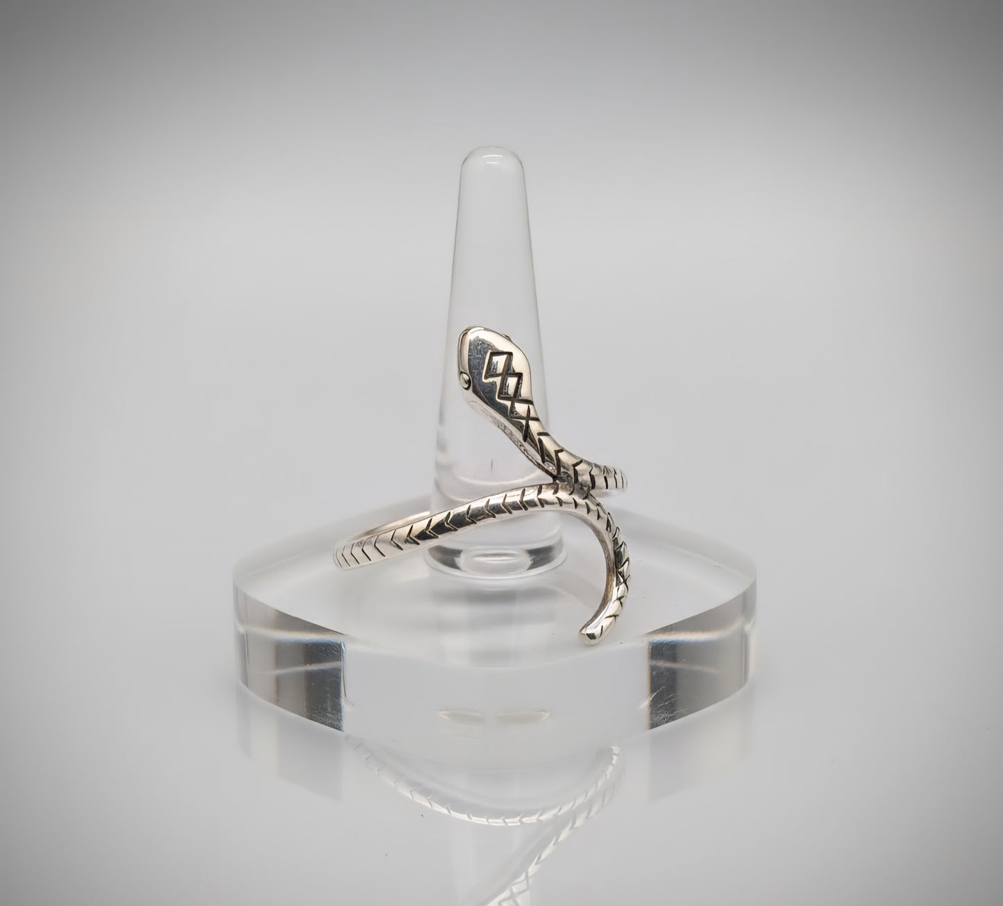 Luna Serpent Snake Ring – 925 Silver Adjustable Wrap Ring