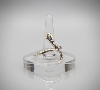 Luna Serpent Snake Ring – 925 Silver Adjustable Wrap Ring