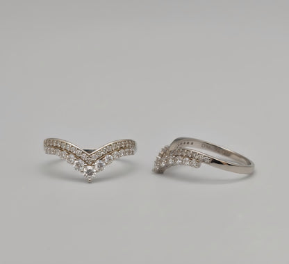 “Celestial V-Crown Band" – 925 Sterling Silver