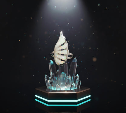 “Ethereal Opal Wing Ring" – Iridescent Inlay Magic in 925 Silver