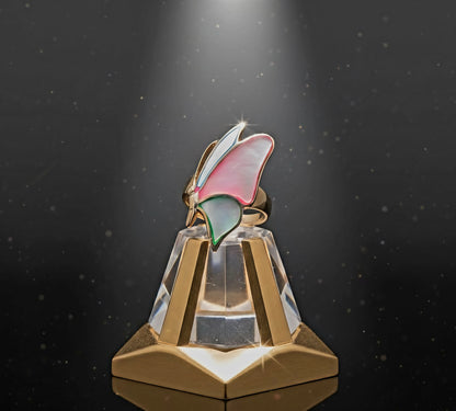"Dream Butterfly Ring" – Iridescent Color-Shift Wings in 925 Silver