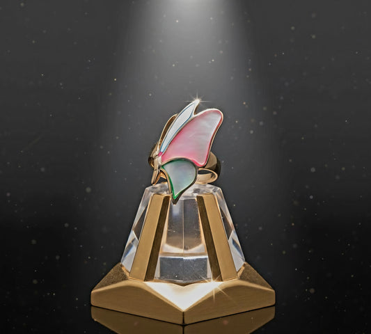 "Dream Butterfly Ring" – Iridescent Color-Shift Wings in 925 Silver