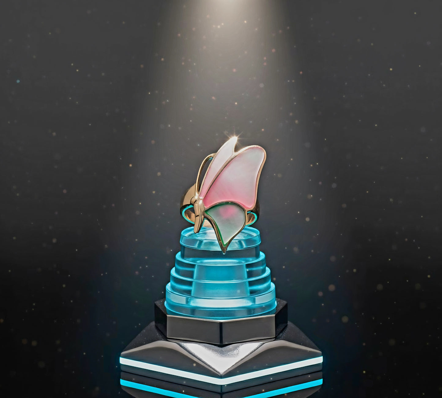 "Dream Butterfly Ring" – Iridescent Color-Shift Wings in 925 Silver