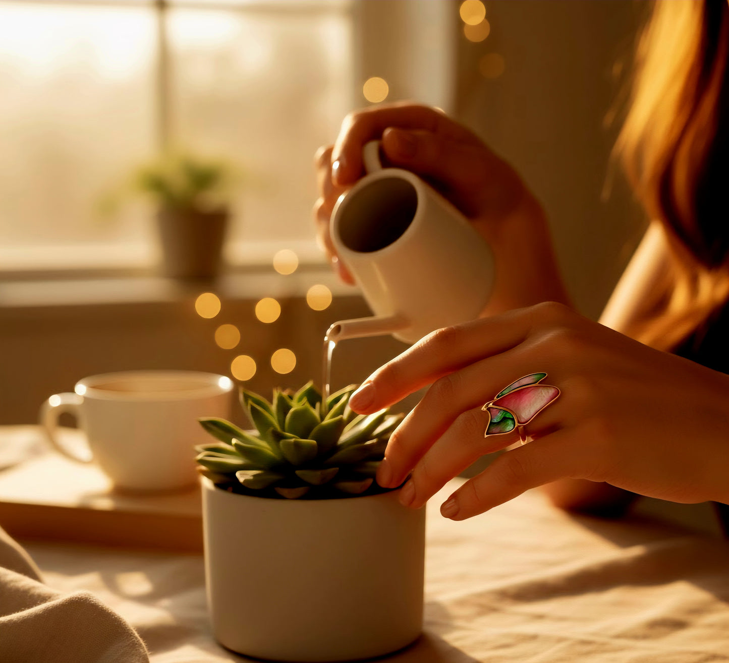 "Dream Butterfly Ring" – Iridescent Color-Shift Wings in 925 Silver