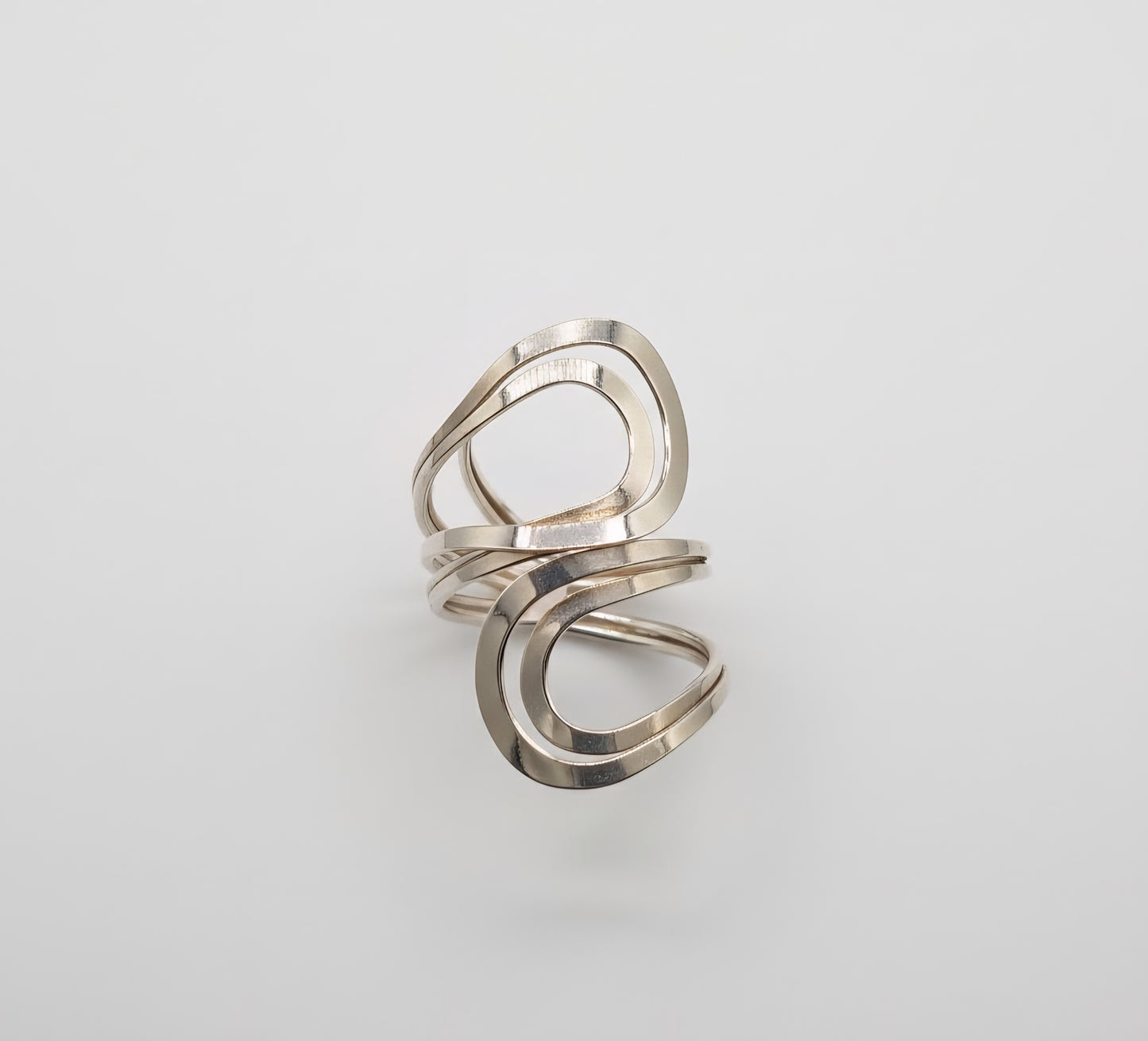 Nova Wave Sculptural Ring - 925 Sterling Silver