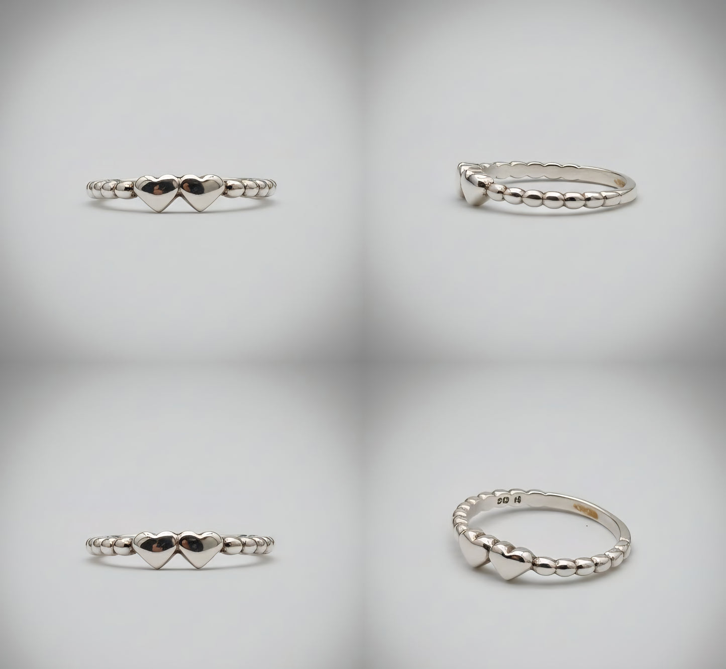 Linked Hearts Aura Band –925 Silver Romance Ring